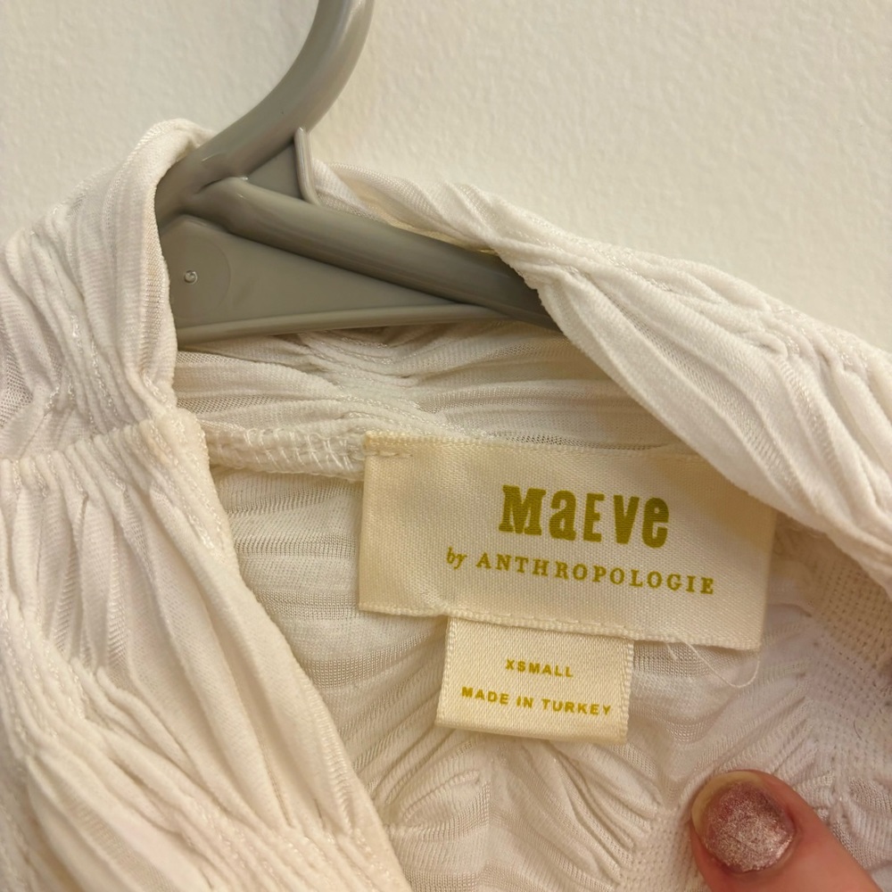 Anthropologie Long Sleeve Mock Neck Textured Top Size: XS - Picture 8 of 9